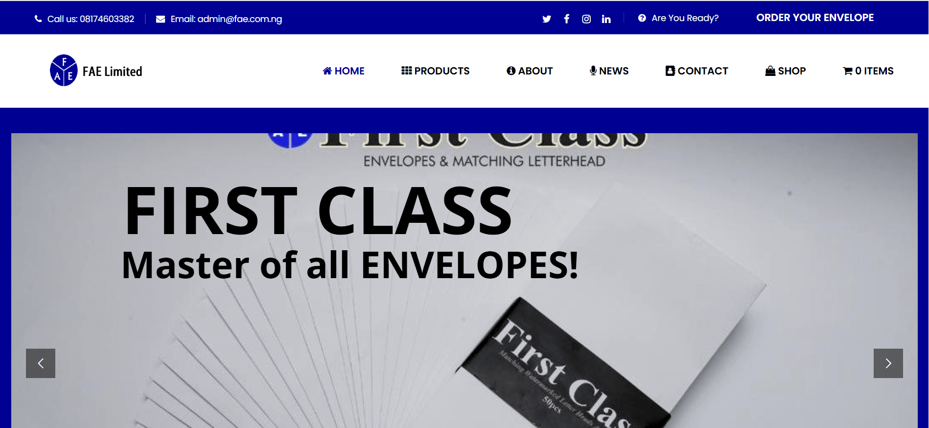 FAE Limited website